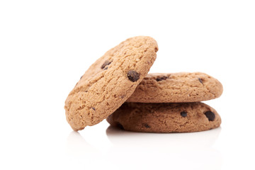 oat cookies on white background