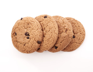 oat cookies on white background