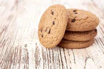 oat cookies on wooden table