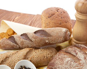 Different bread. Food background.