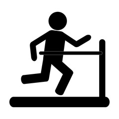 person running on treadmill pictogram icon