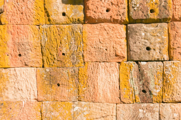  stone wall at the castleof the old stone Phanomrung Buriram pro