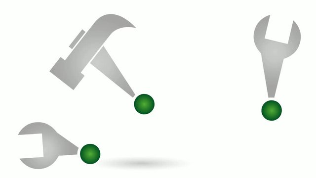 Logo, Schraubenschl&uuml;ssel, Hammer, Schlosser