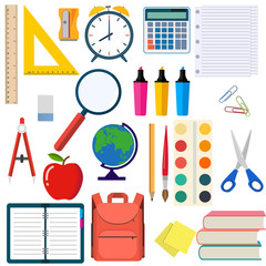 School and education workplace items.