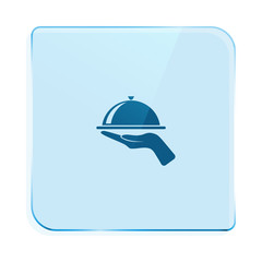 Hot proper meal plate vector icon