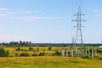 Obraz premium power lines and nature