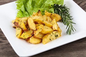 Baked potato with dill