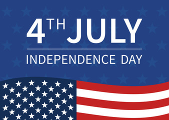 July 4th or Fourth of July, American Independence Day vector display poster or greeting card design