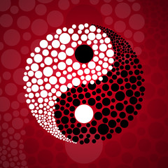 Plakaty  Abstrakcyjny symbol ying yang harmonii i równowagi