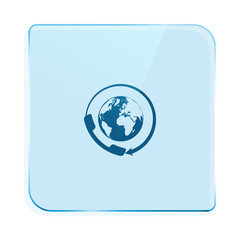 Worldwide customer support call-center. Flat icon