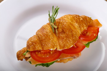 Croissant with salmon