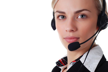 woman with headphones