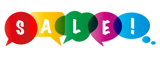 SALE! - auf bunten Sprechblasen