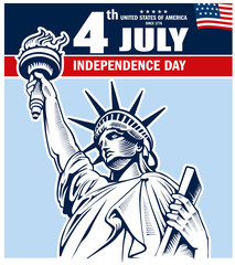 fourth of july independence day of the usa, liberty statue head, NYC © volod2943