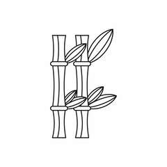 Bamboo icon in outline style isolated vector illustration. Trees and plants symbol