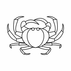 Crab icon in outline style isolated vector illustration. Marine animal symbol