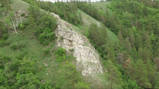 Rock climber on cliff