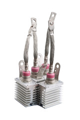 Powerful metal diodes on a white