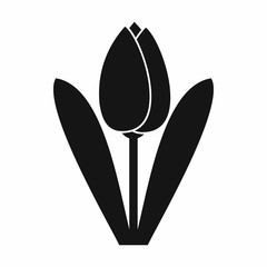 Tulip icon in simple style isolated vector illustration. Plants and flowers symbol
