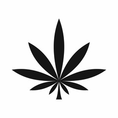 Cannabis leaf icon in simple style isolated vector illustration. Plants symbol
