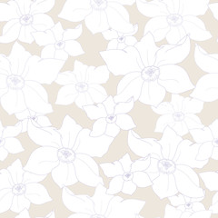 Floral seamless pattern. Vector background with flowers.