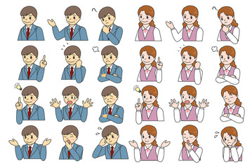 ビジネスマン　OL　表情