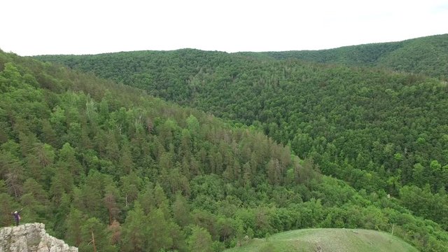 Rock climber on cliff