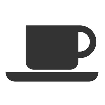 Cup icon. Flat icon of coffee or tea cup isolated on white background. Vector illustration.