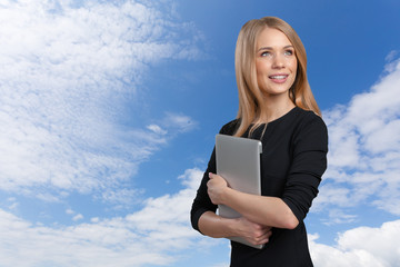 Obraz premium Businesswoman with laptop