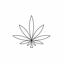 Cannabis leaf icon in outline style isolated vector illustration. Plants symbol