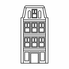 Dutch houses icon in outline style isolated vector illustration. Structure symbol