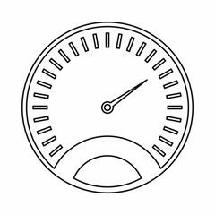 Speedometer icon in outline style isolated vector illustration. Auto spare parts symbol