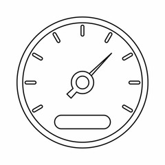 Speedometer icon in outline style isolated vector illustration. Auto spare parts symbol