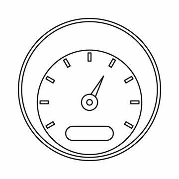 Speedometer icon in outline style isolated vector illustration. Auto spare parts symbol