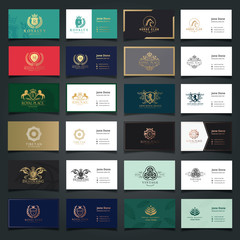 Business card template and Luxury logo collection, Brand identity and stationary.