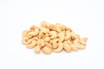 Cashew nuts isolated on white background