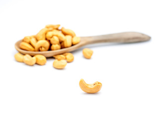 Cashew nuts isolated on white background