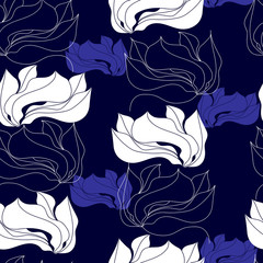 Seamless pattern with flowers. Hand drawn floral background.