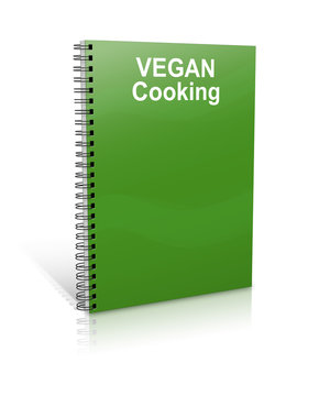 word Vegan cooking on book