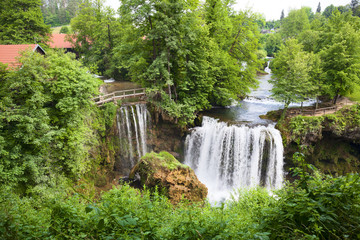 Rastoke village with a lot of waterfalls. Slunj. Croatia.