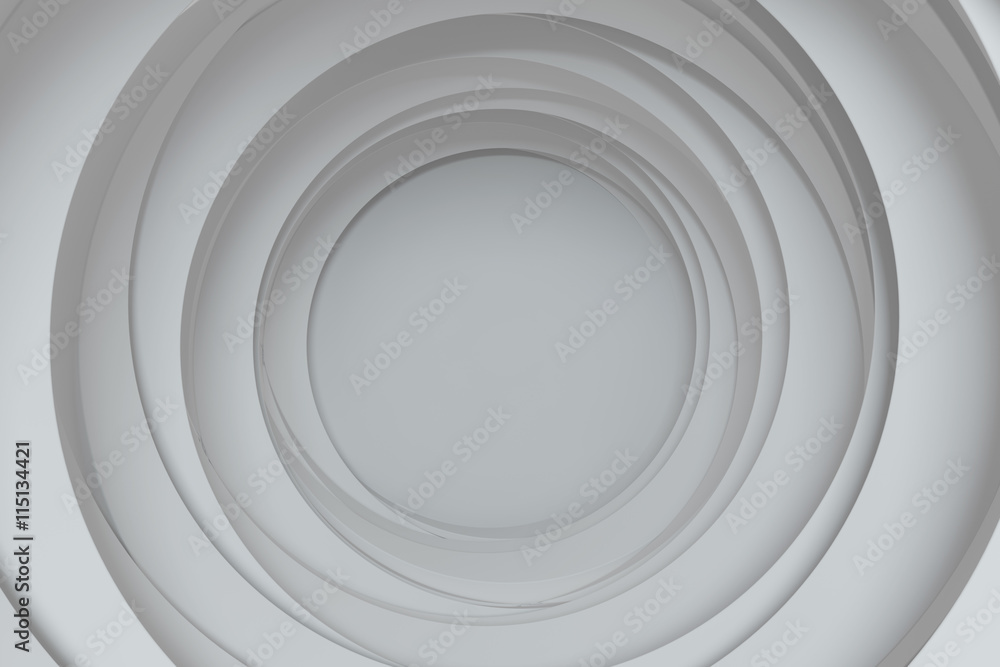 Poster 3d rendering concentric background with random rotated geometry shapes