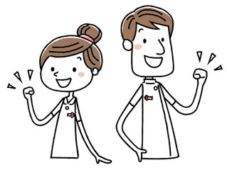 看護師の男性と女性：　やる気
