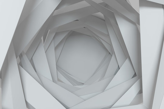3d rendering concentric background with random rotated geometry shapes © Alexey Brin