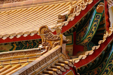 Fototapeta na wymiar Chinese Buddhist Temple Roof