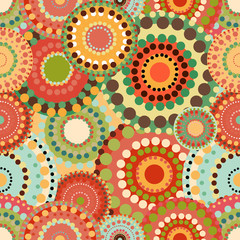 Fototapeta premium Seamless pattern spring baby with bright colorful painted circle