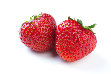 Beautiful strawberries isolated on white
