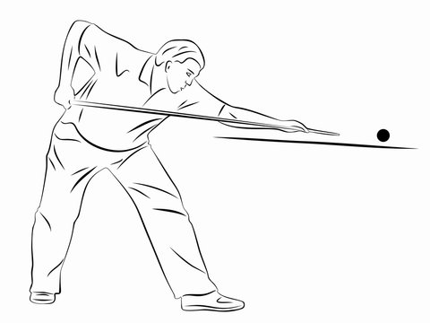 recommend clip art: silhouette snooker player. vector drawing