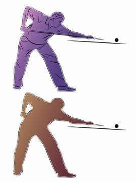 recommend clip art: silhouette snooker player. vector drawing