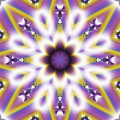 Purple and white flower shaped fractal image
