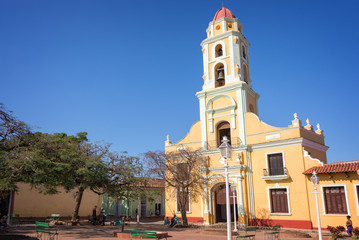 Fototapeta na wymiar Square and church of Saint Francis of Assini, Trinidad, Cuba